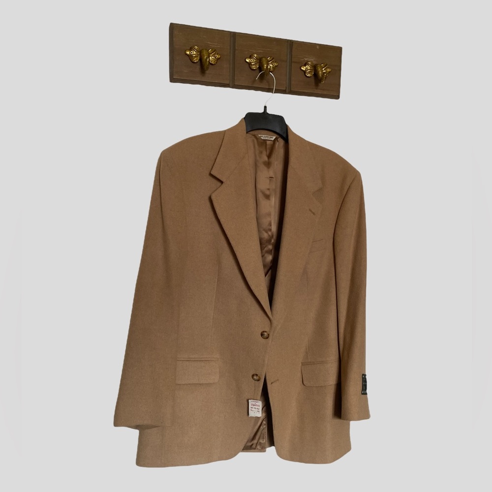 Vintage NWT Bill Blass camel hair shell blazer jacket
